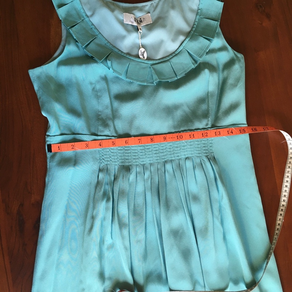NWT Tibi 100% Tiffany Robins egg blue silk dress M - Picture 7 of 13